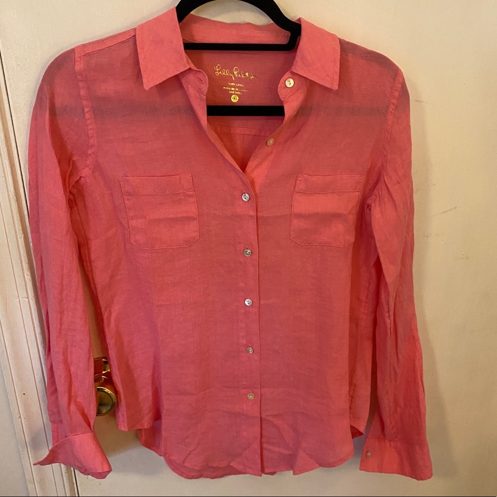 Lilly Pulitzer Linen Button Down